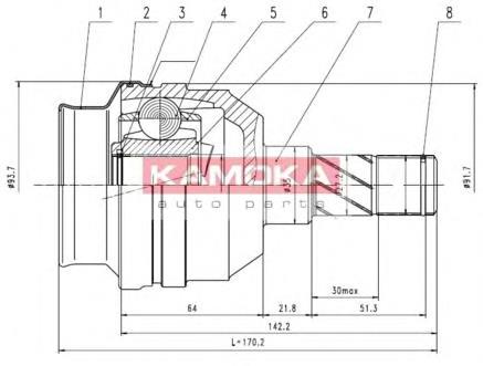 ШРКШ внутрішній, передній Kamoka 8715 ціна, від 33.34 USD