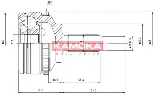 7140 Kamoka шрус зовнішній передній