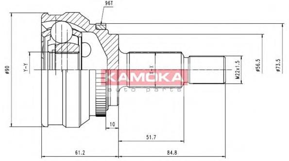 ШРУС зовнішній передній 6566 Kamoka