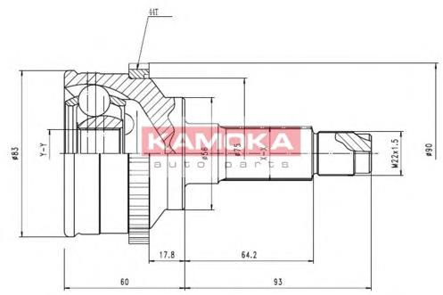ШРУС зовнішній передній 151304 Metelli