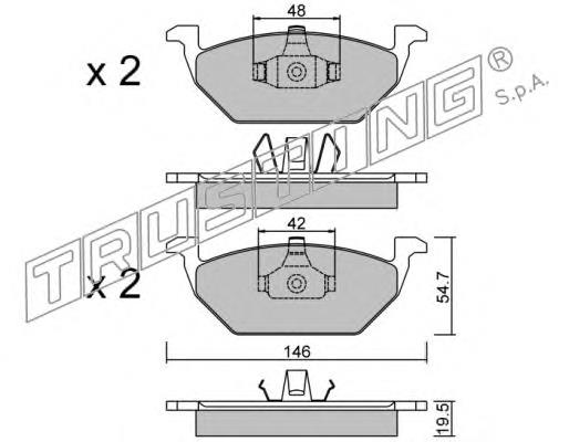 Колодки гальмові задні, дискові 2201 Trusting