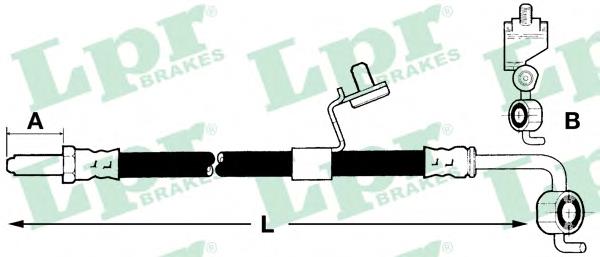 Шланг гальмівний передній 6T46225 LPR