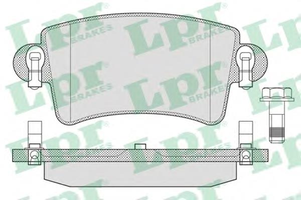 Задні гальмівні колодки 05P791 LPR