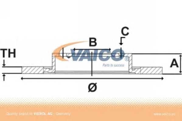 Диск гальмівний передній V1080081 VEMO/Vaico