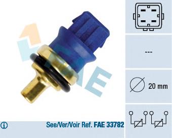 Датчик температури охолоджуючої рідини 33780 FAE