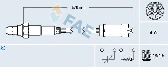 Лямбда-зонд, датчик кисню після каталізатора 77266 FAE