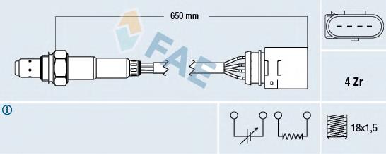 Лямбдазонд, датчик кисню після каталізатора FAE 77200 ціна, від 57.72 USD