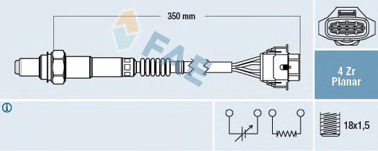 Лямбдазонд, датчик кисню до каталізатора 77208 FAE
