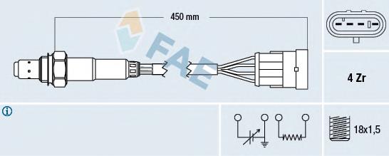 Лямбдазонд, датчик кисню до каталізатора FAE 77159 ціна, від 40.29 USD