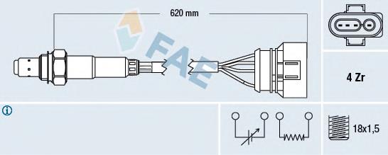 Лямбдазонд, датчик кисню до каталізатора FAE 77131 ціна, від 43.59 USD