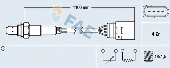 Лямбдазонд, датчик кисню до каталізатора FAE 77140 ціна, від 51.69 USD