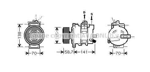 Компресор кондиціонера AIAK279 AVA