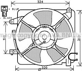 DW7519 AVA Дифузор радіатора охолодження, в зборі з мотором і крильчаткою
