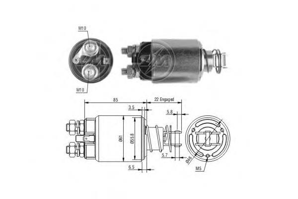 Реле втягуюче стартера ZM657 ERA