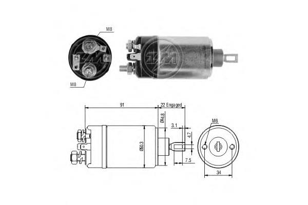 Реле втягує стартера ZM724 ERA