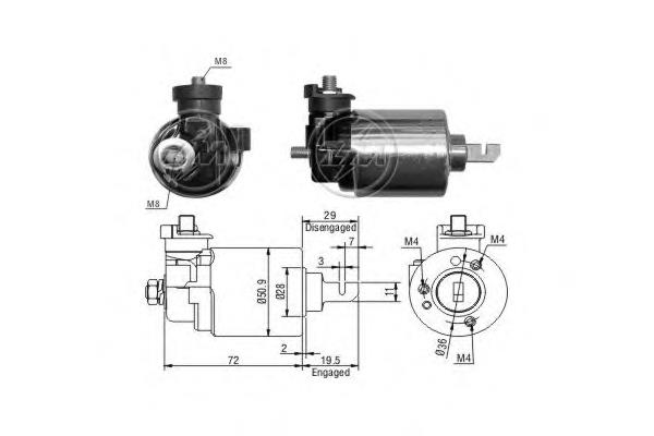 Реле втягуюче стартера ERA ZM605