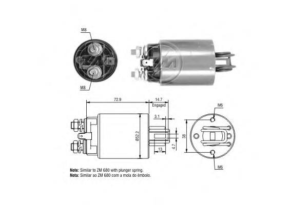 Реле втягуюче стартера ERA ZM581