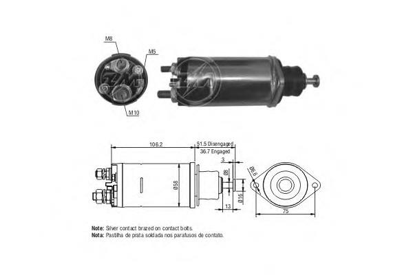 Реле втягуюче стартера ZM810 ERA