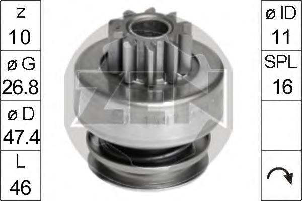 Купити ZN1597 ERA Бендикс стартера