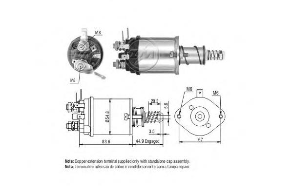 Реле втягуюче стартера ZM1615 ERA