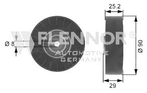FU20909 Flennor ролик приводного ременя, паразитний