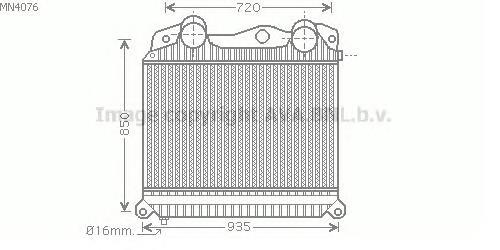 Радіатор интеркуллера MN4076 AVA
