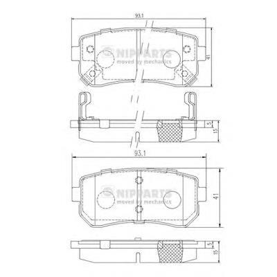 Задні гальмівні колодки Nipparts J3610512 ціна, від 23.99 USD
