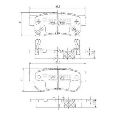 Купити J3610509 Nipparts Задні колодки
