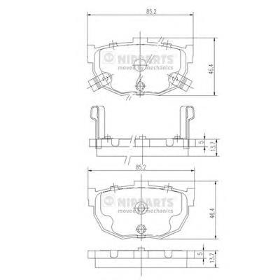Задні гальмівні колодки Nipparts J3610505 ціна, від 13.58 USD