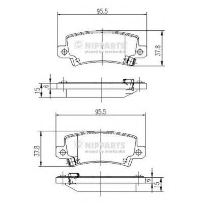 Задні гальмівні колодки Nipparts J3612025 ціна, від 16.02 USD