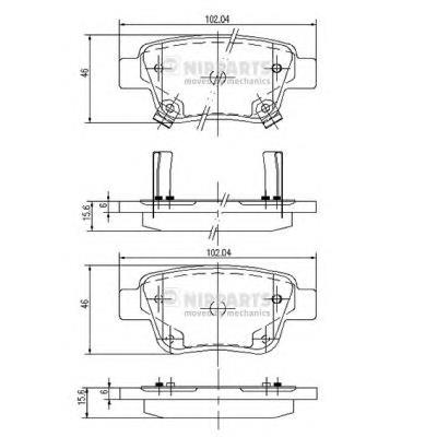 Задні дискові колодки Nipparts J3612030