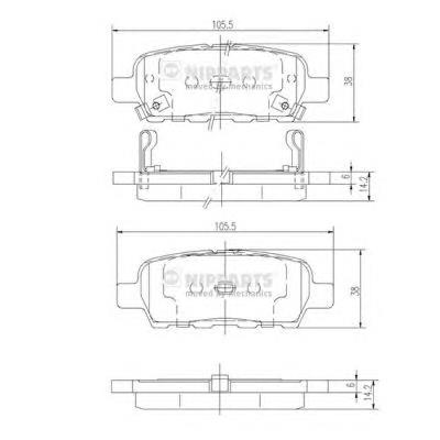 Купити J3611044 Nipparts Задні колодки