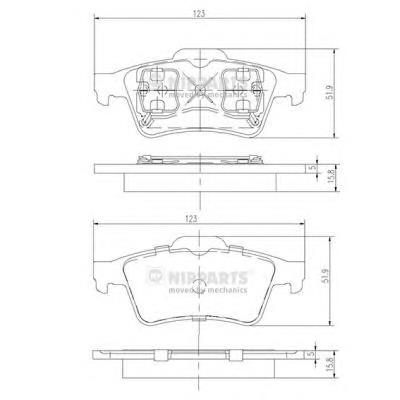 Задні гальмівні колодки Nipparts J3611045 ціна, від 13.19 USD