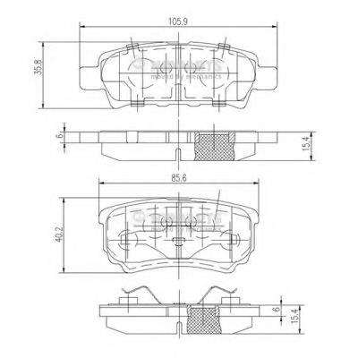 J3615014 Nipparts Колодки гальмівні задні, дискові