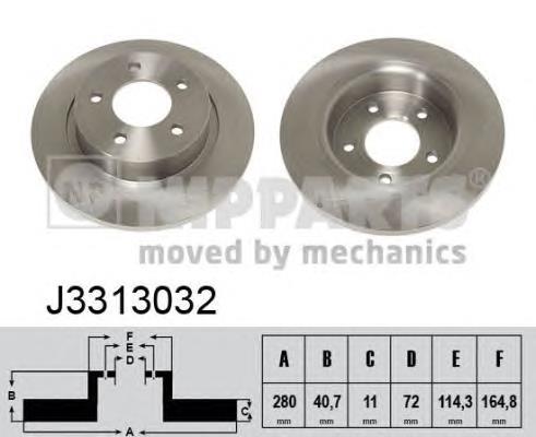 Диск гальмівний задній Nipparts J3313032