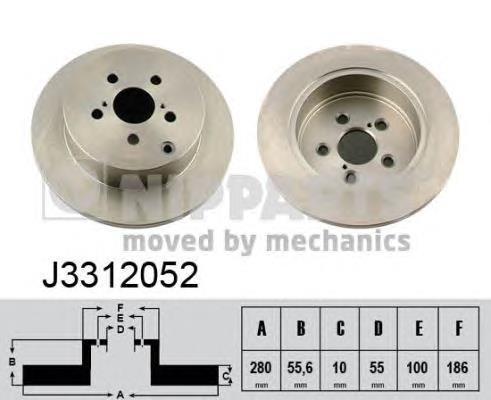 Купити J3312052 Nipparts Диск заднього гальма