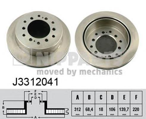 Купити J3312041 Nipparts Диск заднього гальма