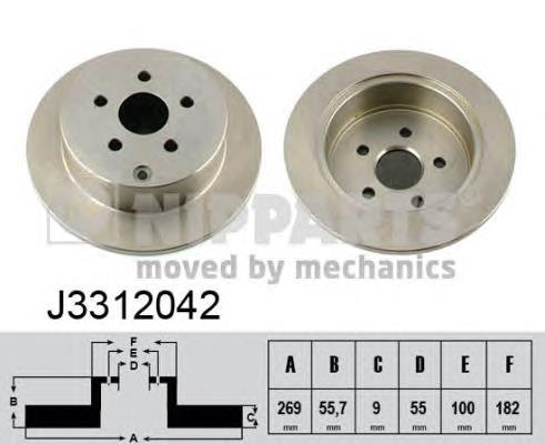 Купити J3312042 Nipparts Диск заднього гальма