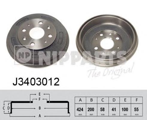 Купити J3403012 Nipparts Барабан гальмівний задній