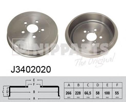 Барабан гальмівний задній Nipparts J3402020 ціна, від 36.27 USD