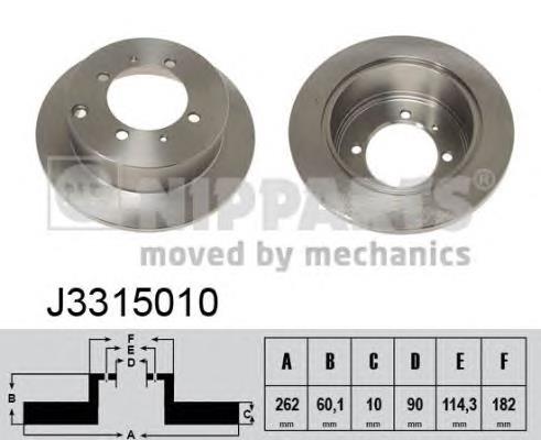 Задні дискові гальма Nipparts J3315010 ціна, від 29.06 USD