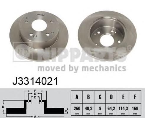 Диск гальмівний задній Nipparts J3314021