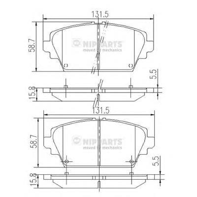 Гальмівні колодки Nipparts J3601072 ціна, від 19.11 USD