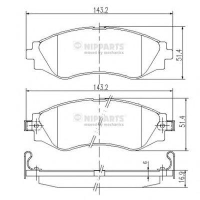 Гальмівні колодки Nipparts J3600902 ціна, від 17.72 USD