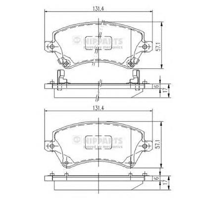 Гальмівні колодки Nipparts J3602101 ціна, від 22.27 USD