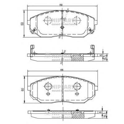 Гальмівні колодки Nipparts J3600318 ціна, від 25.39 USD