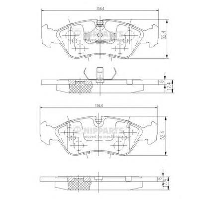 J3600900 Nipparts Передні гальмівні колодки