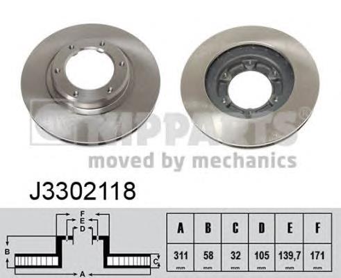 Диск гальмівний передній Nipparts J3302118