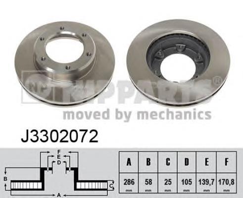 J3302072 Nipparts Гальмо дискове переднє