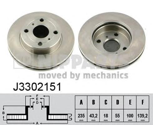 J3302151 Nipparts Гальмо дискове переднє